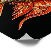 Rode vis donkere schilderij poster (Hoek)