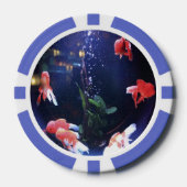 Rode vis in glazen aquarium poker chips (Voorkant)
