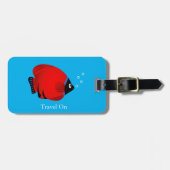 Rode vis met aangepaste tekst bagagelabel (Voorkant horizontaal)