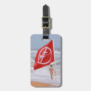 Rode vlag op het strand - Florida Bagagelabel