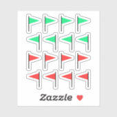 Rode vlaggen Groene vlaggen Sticker (Vel)