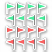 Rode vlaggen Groene vlaggen Sticker (Voorkant)