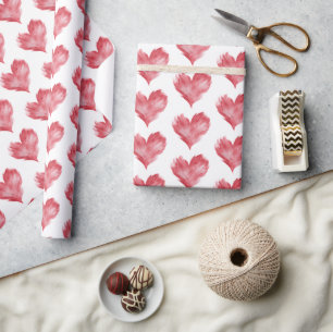 Rode Vlam Harten Bruidsdiner Cadeaupapier