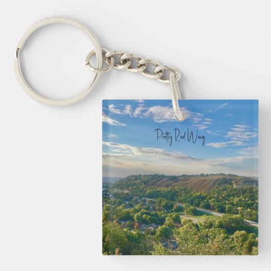 rode vleugel acryl Sleutelhanger (voorkant)