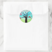 Rode vleugels ronde sticker (Tas)