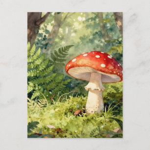 Rode Vliegenzwam Watercolor Bos Scene Briefkaart