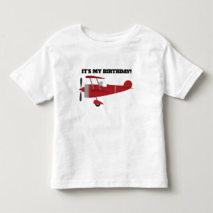 Rode Vliegtuig Het is mijn verjaardag Persoonlijk Kinder Shirts