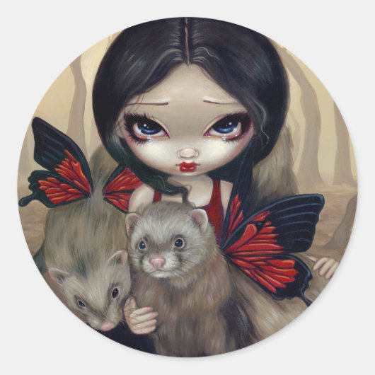 "Rode vlinder fretten" Sticker (Voorkant)