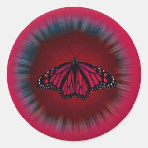 Rode Vlinder Mandala Sticker