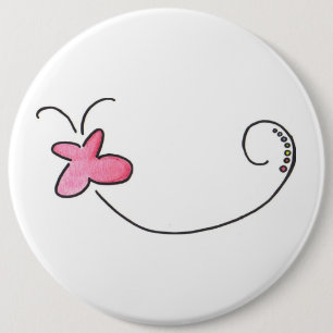 Rode vlinder ronde button 6,0 cm