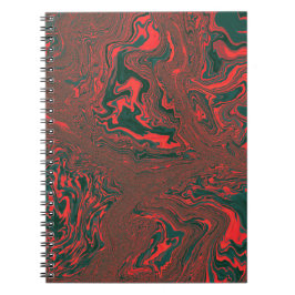 Rode Vloeibare Marmer Abstract Patroon Notitieboek