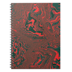 Rode Vloeibare Marmer Abstract Patroon Notitieboek