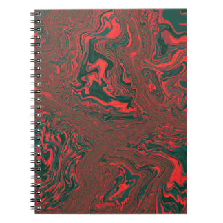 Rode Vloeibare Marmer Abstract Patroon Notitieboek