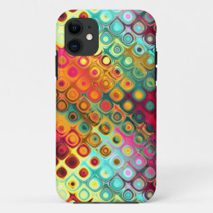 Rode vloeibare regenboogStippen Abstract Patroonpl iPhone 11 Hoesje