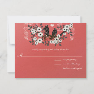 Rode Vloertak  Tortelduifjes Weddenschap #3 RSVP Kaartje