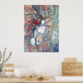 Rode Vloerzeemeermin Poster van Molly Harrison (Keuken)