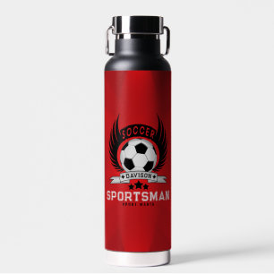 Rode Voetbal Logo Terug naar School Jongens Cade Waterfles
