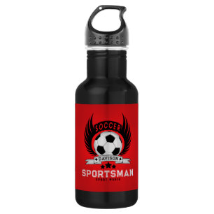 Rode Voetbal Logo Terug naar School Jongens Cade Waterfles