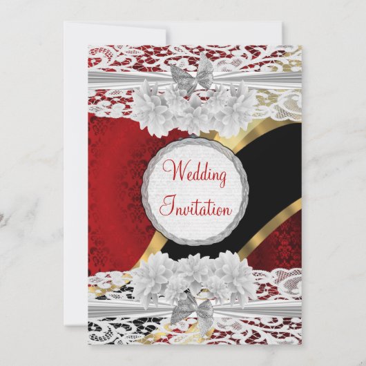 Rode vogel en witte bruiloft kaart (Achterkant)