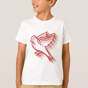 rode vogel gelaagde dier t-shirt
