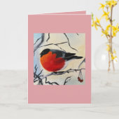 Rode vogel kaart (Gele Bloem)