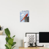 Rode vogel met Psalms Hope Bijbelse Verse Poster (Thuiskantoor)
