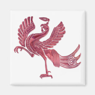 Rode Vogel rood glas Magneet