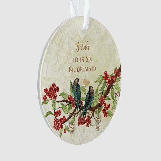 Rode vogelbridesmaïde Ornament (voorkant)