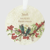 Rode  vogelbridesmaïde Ornament (voorkant)