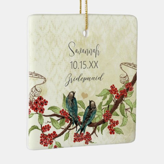 Rode vogelbridesmaïde Ornamenten (Rechts)