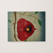 Rode vogelkardinaal legpuzzel (Horizontaal)