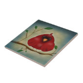 Rode vogelkardinaal tegeltje (Zijkant)