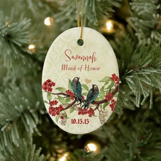 Rode  vogelmeid van Honor Ornamenten (Boom)