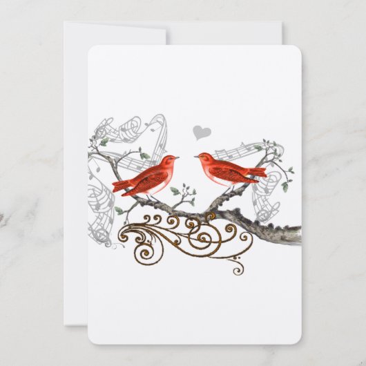 rode vogels bruiloft sparen de datum kaart (Achterkant)