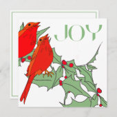 Rode Vogels Feestdagenkaart (Voorkant / Achterkant)