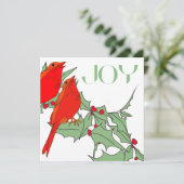 Rode Vogels Feestdagenkaart (Staand voorkant)
