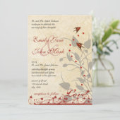 rode vogels Hearts Weddenschap Kaart (Staand voorkant)