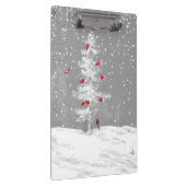 Rode vogels, witte kerst klembord (Rechts)