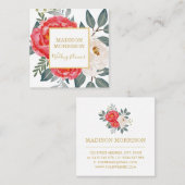  rode volken / modern vierkante visitekaartje (Voorkant / Achterkant)