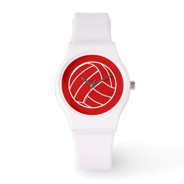 Rode Volleybal horloge (Voorkant)