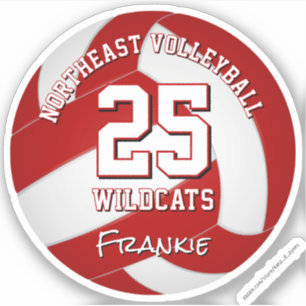 Rode volleybal team kleuren kinder teamnaam sticker