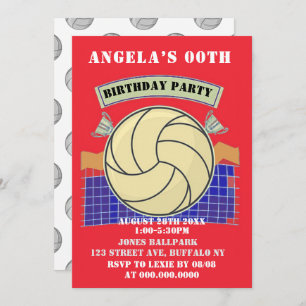 Rode Volleyball Birthday Party Invites