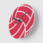 Rode volleybalpictogram ronde klok (Hoek)
