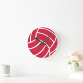 Rode volleybalpictogram ronde klok (Huis)
