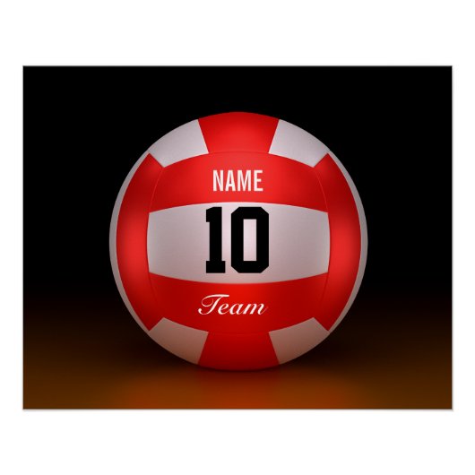 Rode volleybalteam aanpassen perfect poster (Voorkant)