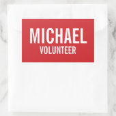 Rode Voluntbadge met aangepaste naam Rechthoekige Sticker (Tas)