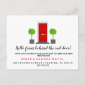 rode voordeur Adreswijziging die we hebben verplaa Aankondigingskaart (Voorkant)