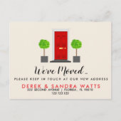 rode voordeur Wijzig adres huis Aankondigingskaart (Voorkant)