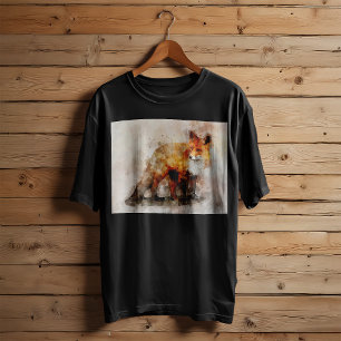 Rode Vos Aquarel Portret 04 T-shirt