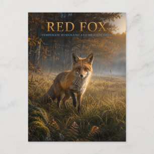 Rode Vos Bos Weiland DIEREN Briefkaart